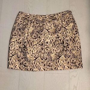 Ann Taylor brown and gold mini skirt